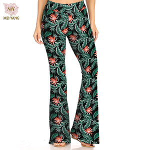Traje de pantalón de una pieza de verano de talla grande para <span class=keywords><strong>mujer</strong></span> con estampado personalizado Meiyang, leggings de cintura alta y pantalones acampanados para mujeres con curvas - Product Image 6
