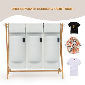 <span class=keywords><strong>Panier</strong></span> à <span class=keywords><strong>linge</strong></span> amovible en forme de grand <span class=keywords><strong>panier</strong></span> à <span class=keywords><strong>linge</strong></span> à 3 compartiments <span class=keywords><strong>Panier</strong></span> de rangement pour vêtements sales - Product Image 4