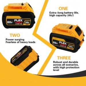 Аккумулятор Dewalt 20V MAX XR Powerstack 9Ah DCB206, маслостойкий, перезаряжаемый, для беспроводных инструментов, с 3-светодиодным индикатором заряда - Product Image 4