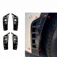 Autocollant de Voiture Noir Brillant et Motif Carbone en ABS pour Prise d'Air Avant, Compatible avec Mercedes-Benz X253 C253 GLC260 300 2020+