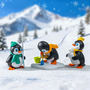 Poupée pingouin créative avec écharpe <span class=keywords><strong>de</strong></span> ski, pour micro-paysages et décorations DIY sur le thème <span class=keywords><strong>de</strong></span> la <span class=keywords><strong>neige</strong></span>, accessoires suspendus, petits ornements - Product Image 4