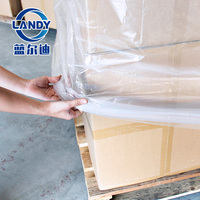 Film de protection pour palettes en plastique réutilisable LANDY 15 po x 1500 pi, transparent/noir, résistant aux températures (-50°C à 180°C)