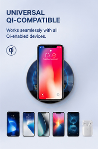 Chargeur sans fil 15W ultra-fin à charge rapide <span class=keywords><strong>Qis</strong></span>, cadeau promotionnel d'entreprise avec logo lumineux personnalisé - Product Image 3