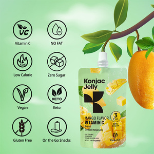 Jalea Konjac afrutada saludable con sabor a Mango en una deliciosa bolsa exprimible para beber Bolsa de embalaje de aperitivos nutritivos - Product Image 2