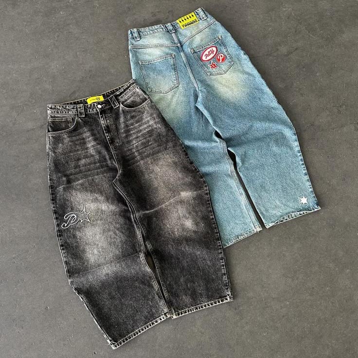 Splatter Custom Embroidered Streetwear Jeans Men