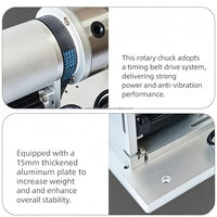 125mm 3-Backen-Hohlrotationsindexiertisch-Set mit pneumatischem Spannstock und Steuerbox, Hohlrotationsplatte für Lasermaschinen