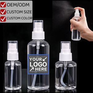 Botellas de Spray de Plástico PET Transparentes Vacías para Alcohol, con Etiqueta Personalizada, de 30ml, 50ml, 60ml, 80ml, 100ml, 120ml, 150ml, 250ml y 500ml - Product Image 1