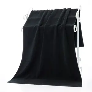 100% cotton 70x140cm black Towels for Bathroom High Quality Light Weight 100% Cotton face salon Towel