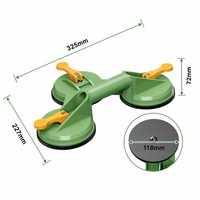 Ventouse manuelle robuste à triple plaque pour verre, capacité 150 kg, outil de levage de carreaux pour fenêtre
