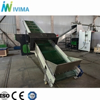 Línea de Reciclaje de Plástico Ivima, Máquina Automática de Reciclaje de Cuero/Papel Tapiz de PVC de un Solo Eje para Separación