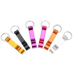 Ouvre-bouteille en alliage d'aluminium, mini, portable, porte-clés, forme plate, personnalisable avec logo, pour bière - Product Image 2