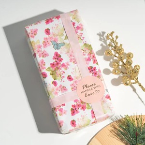 Custom Floral Butterfly <b>Pattern</b> Craft <b>Paper</b> Roll Double-Sided PE Coated 100GSM Eco-Friendly Recyclable Wood Pulp Packaging - Product Image 3