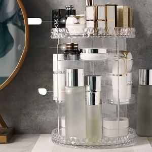 360 Rotating Acrylic <b>Makeup</b> Organizer Cosmetic Storage <b>Box</b> for Skincare Lipstick & More - Perfect for Dorms & Bathroom Vanity - Product Image 3