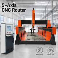 Routeur CNC 5 axes pour la sculpture de mousse, la sculpture 3D, la fabrication de moules en EPS avec tête pivotante et axe rotatif