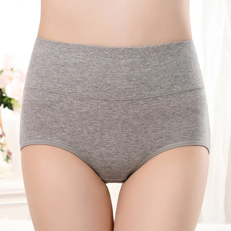 Wholesale Ladies Colorful Comfortable Breathable Briefs Women High Waist Cotton Panties Underwear