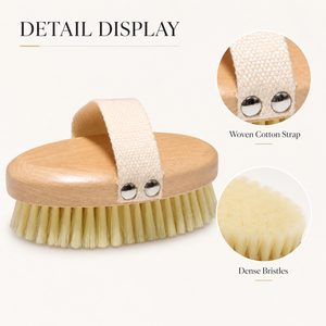 Éponge exfoliante pour le corps en bois dur avec poils en sisal et sangle en <span class=keywords><strong>toile</strong></span> pour <span class=keywords><strong>bain</strong></span> et douche à sec - Product Image 3