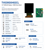 وحدة عرض AMOLED مقاس 3.9 بوصة بدقة 1080×1240 وسطوع 700 شمعة مع لوحة تحكم تعمل باللمس السعوي + HDMI سهلة التركيب والتشغيل