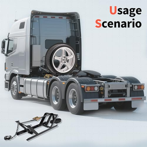 Support de Roue de Secours pour Semi-Remorque AMBITION avec Sangle à Cliquet et Chaîne – Support de Rangement Portable et Réglable pour Pneus de Camion - Product Image 6