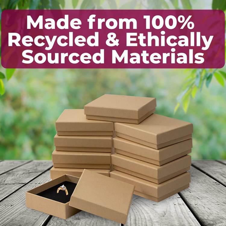 FSC Cardboard kraft pearl necklace jewelry box with logo