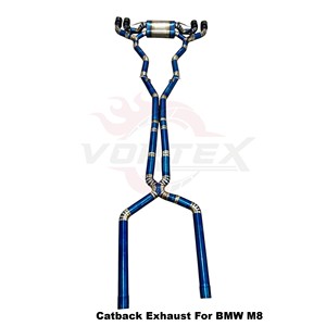 Sistema de Escape Catback Vortex Valvetronic para BMW M8 F91 F92 F93 S63 4.4T V8, Titanio Azul Quemado, Rendimiento de Carreras - Product Image 2