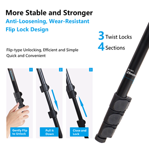 Trípode Profesional Portátil de Aleación de Aluminio con Cabezal de Amortiguación Hidráulica, Placa de Liberación Rápida y Mango Telescópico para Cámara DSLR - Product Image 6