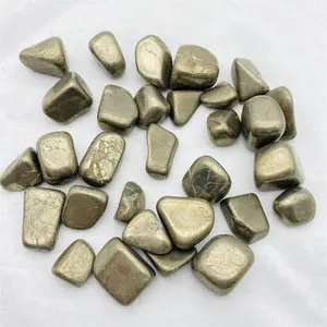 Natural Pyrit Tumbled Stone Großhändler Heils tein Gold Pyrit Kies stein