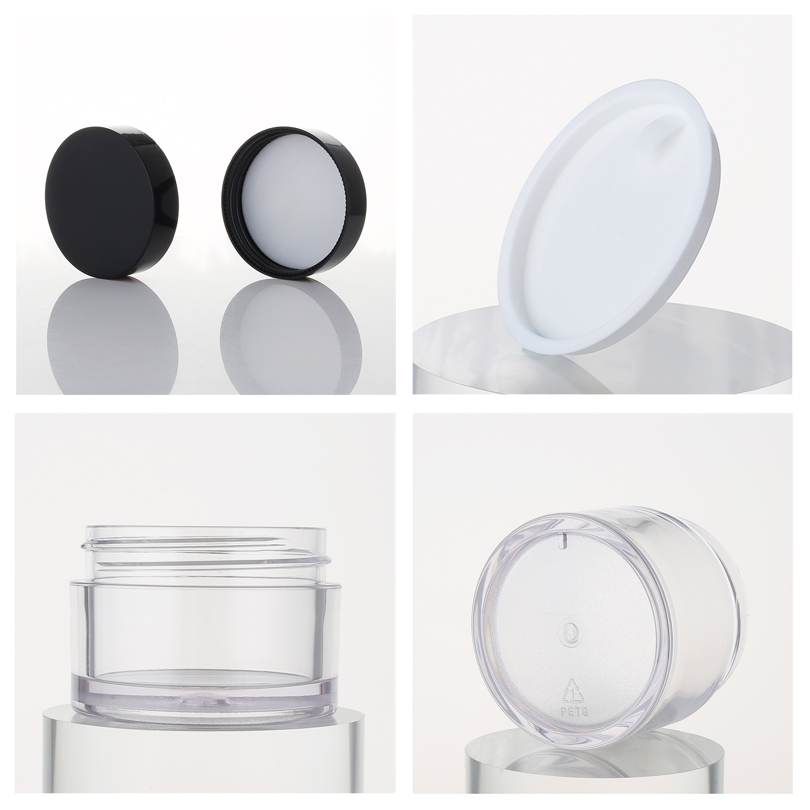 PETG 20g Empty Plastic Cosmetic Containers Lip Balm Eyeshadow With Sealing Disc