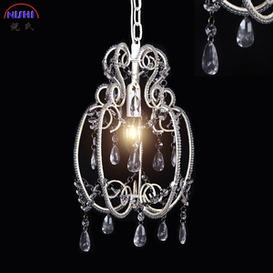 Lampe suspendue en métal blanc en forme de têtard, mini lustre en verre cristal, éclairage pour chambre d'enfant, chambre des enfants NS-120147W - Product Image 3