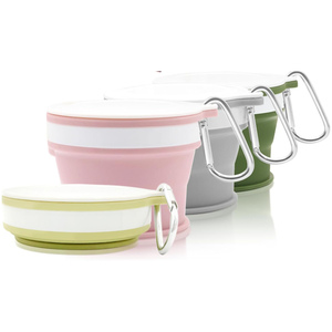 Tasse à café pliable en silicone réutilisable de taille de poche pour l'extérieur portable à impression personnalisée - Product Image 1