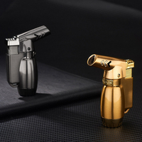 Briquet torche au butane en métal, coupe-vent, rechargeable, pour cigares, camping en extérieur et barbecue, vente en gros