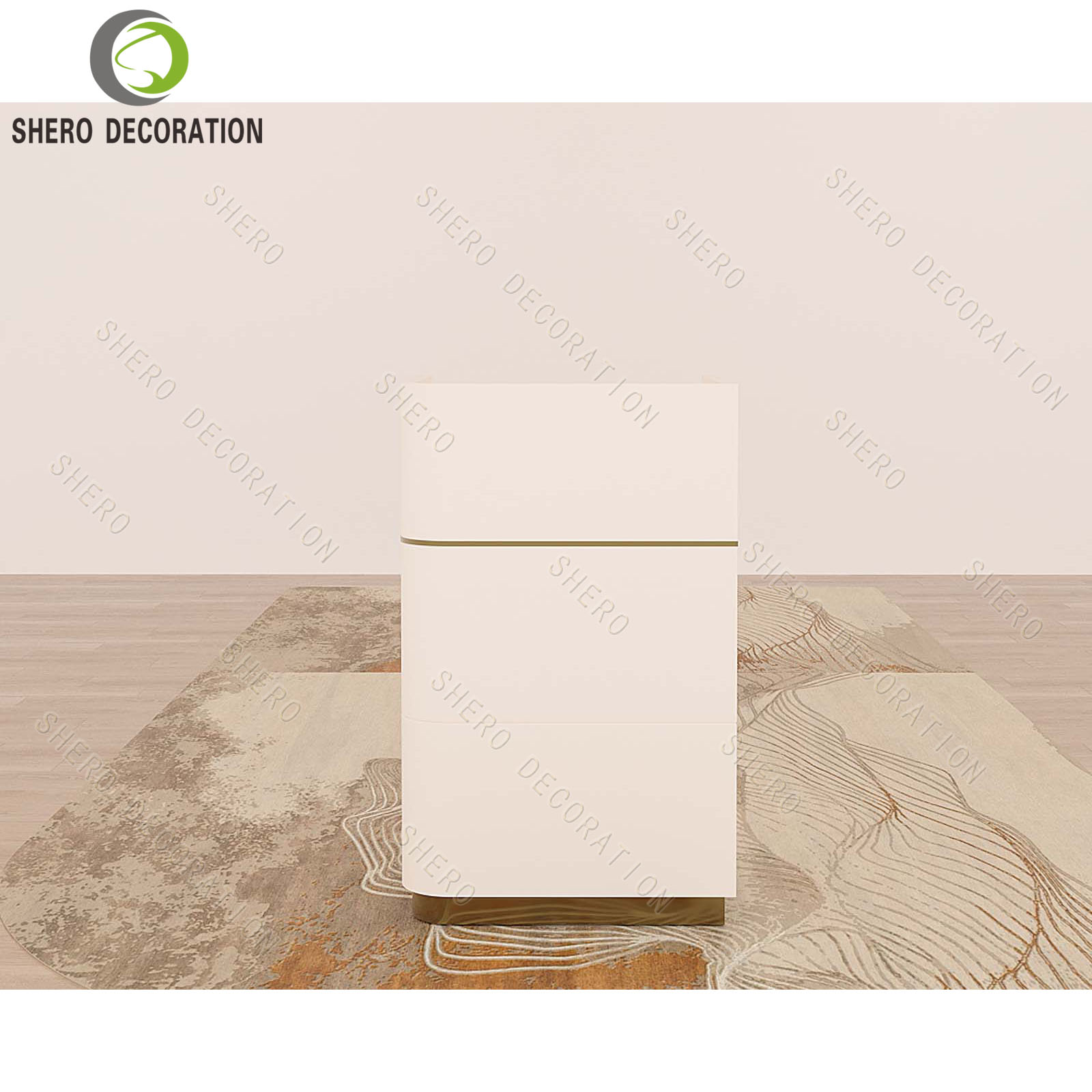 White Cashier Checkout Counter with LED Lighting and Currency Drawer Cash Counter