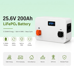 Paquete de Baterías LiFePO4 BYD de 24V 200Ah, Batería de Almacenamiento de Energía de 5Wh, BMS Integrado, Pantalla LCD, Ciclo Profundo para Energía Solar, RV, Marino - Product Image 3