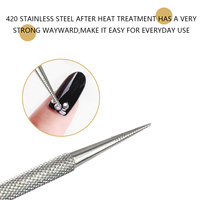 Pousse-cuticules ultra-fin à double extrémité en acier inoxydable, outil de nettoyage des ongles, manucure, réutilisable, double usage, logo personnalisé