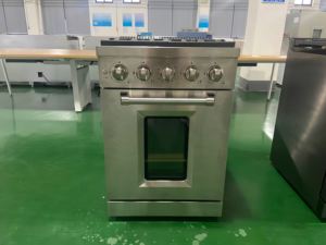 Estufa de 24 Pulgadas 2.37 Cu. Estufa de Gas de 4 Quemadores con Horno de Convección, Acero Inoxidable, Perillas de Aleación de Zinc, Encendido Electrónico, para el Hogar - Product Image 2