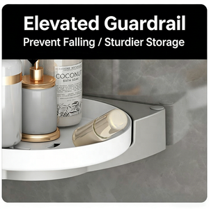 Étagère d'angle murale auto-adhésive en plastique pour <span class=keywords><strong>rangement</strong></span> domestique avec plateau de drainage <span class=keywords><strong>rotatif</strong></span> à 360° pour articles de toilette de salle de bain - Product Image 3
