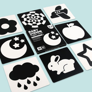 Libros de Tela de Alto Contraste para Bebés, Estimulación Visual, Tarjetas de Papel en Blanco y Negro, Mejora la Cognición para Niños Pequeños - Product Image 3