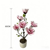 Pohon Magnolia Buatan dengan Daun dan Bunga Realistis, Sempurna untuk Dekorasi Rumah, Ruang Tamu, Pernikahan & Dekorasi Hotel