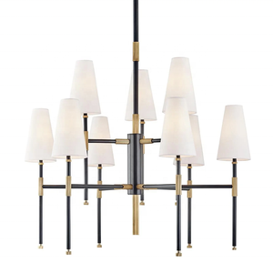 Américain 10 lumière bougie vieilli non laqué laiton brut lustre lampes empire décor à la maison lumière led pour <span class=keywords><strong>le</strong></span> salon villa - Product Image 1