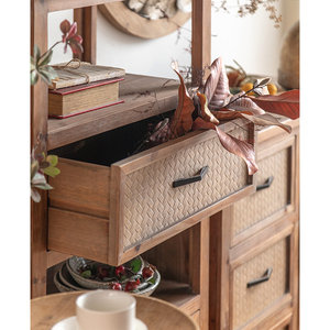 Armadio in legno massello in stile Country casale in stile retrò con mensola, soggiorno mobili in legno massiccio - Product Image 5