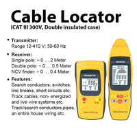 Détecteur de câbles numérique portable VA6830 avec écran LCD, protection IP65, CE - Détection de défauts de court-circuit en conduite/sol