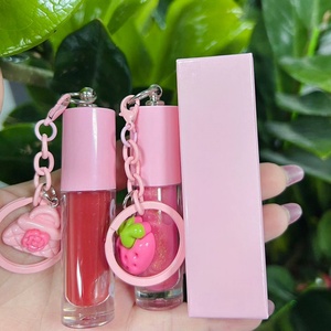 Brillo Labial Personalizado <span class=keywords><strong>de</strong></span> Marca Privada, Bálsamo Labial Hidratante Personalizado con Coco y Fresa, Llavero con Aceite Labial que Cambia <span class=keywords><strong>de</strong></span> Color - Product Image 1