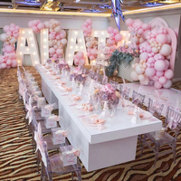 Table à manger moderne blanche en acrylique pour enfants chaise en plastique meubles pour enfants pour salon banquets de mariage hôtels fêtes bébé