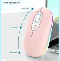 Souris sans fil Bluetooth CE ROHS avec rétroéclairage RGB, souris ergonomique sans fil rechargeable Bluetooth pour Macbook Apple
