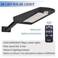 48 Led 66 Led Applique Murale Solaire Réglable Rechargeable Extérieur Grand Angle Lampe Cour Passerelle Route Nuit Éclairage de Sécurité