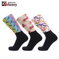 Logo personnalisé 360 Impression Chaussettes Équitation Coton Nylon Chaussettes équestres Sport Hommes Chaussettes