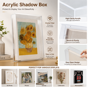 Cadre d'exposition mural carré <span class=keywords><strong>en</strong></span> acrylique transparent sur mesure avec couvercle pour photos et œuvres d'art 3D - Product Image 2