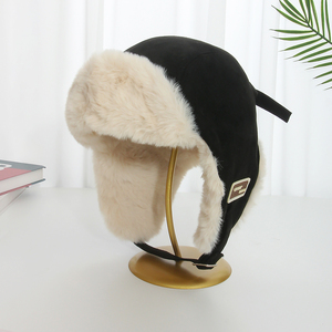 Phi công Mũ mùa đông Mũ thời trang nữ ngoài trời Mũ lông cừu cực dán nhãn phi công nam ấm áp máy bay ném bom bẫy ushanka mũ dày sang trọng - Product Image 6