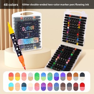 ปากกามาร์คเกอร์สีน้ำสองหัว ปลายสองด้าน สีกลิตเตอร์ สำหรับ<span class=keywords><strong>เด็ก</strong></span> ปลอดสารพิษ ล้างออกได้ - Product Image 3