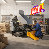 Livraison Gratuite Promotion Mini Camion Benne sur Chenilles Chargeur sur Chenilles Moteur Certifié EPA CE Hydraulique à Couple de Charge Élevé