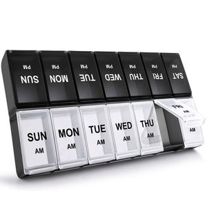 Organizador Semanal de Plástico de Gran Volumen para 7 Días, 14 Compartimentos, Pastillero - Product Image 1